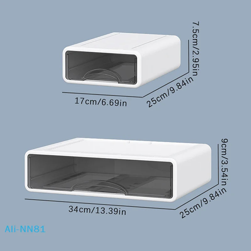 Plastic Box Desktop Organizer Drawer Makeup Storage Box Stackable Jewelry Container Office Finishing Organizer Box