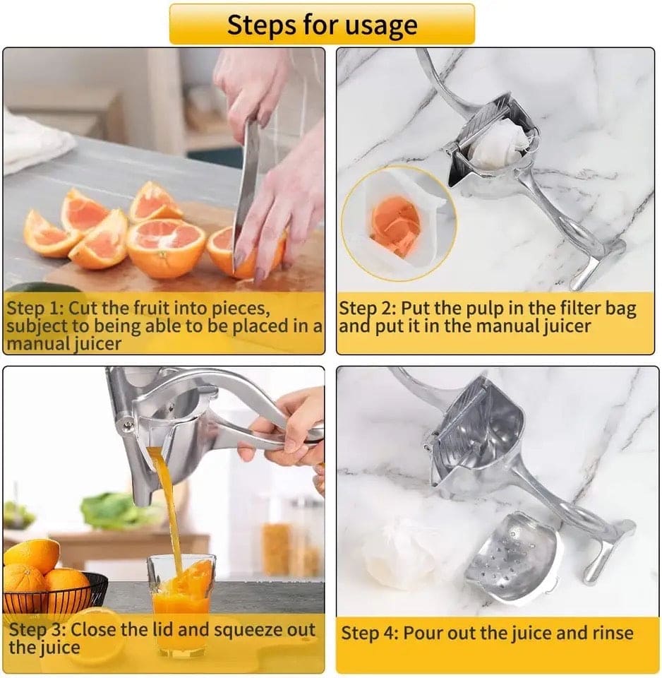 Manual Juice Squeezer, Portable Aluminum Alloy Hand Pressure Juicer, Heavy Duty Single Press Juice Squeezer, Real Stainless Steel Lemon Squeezer