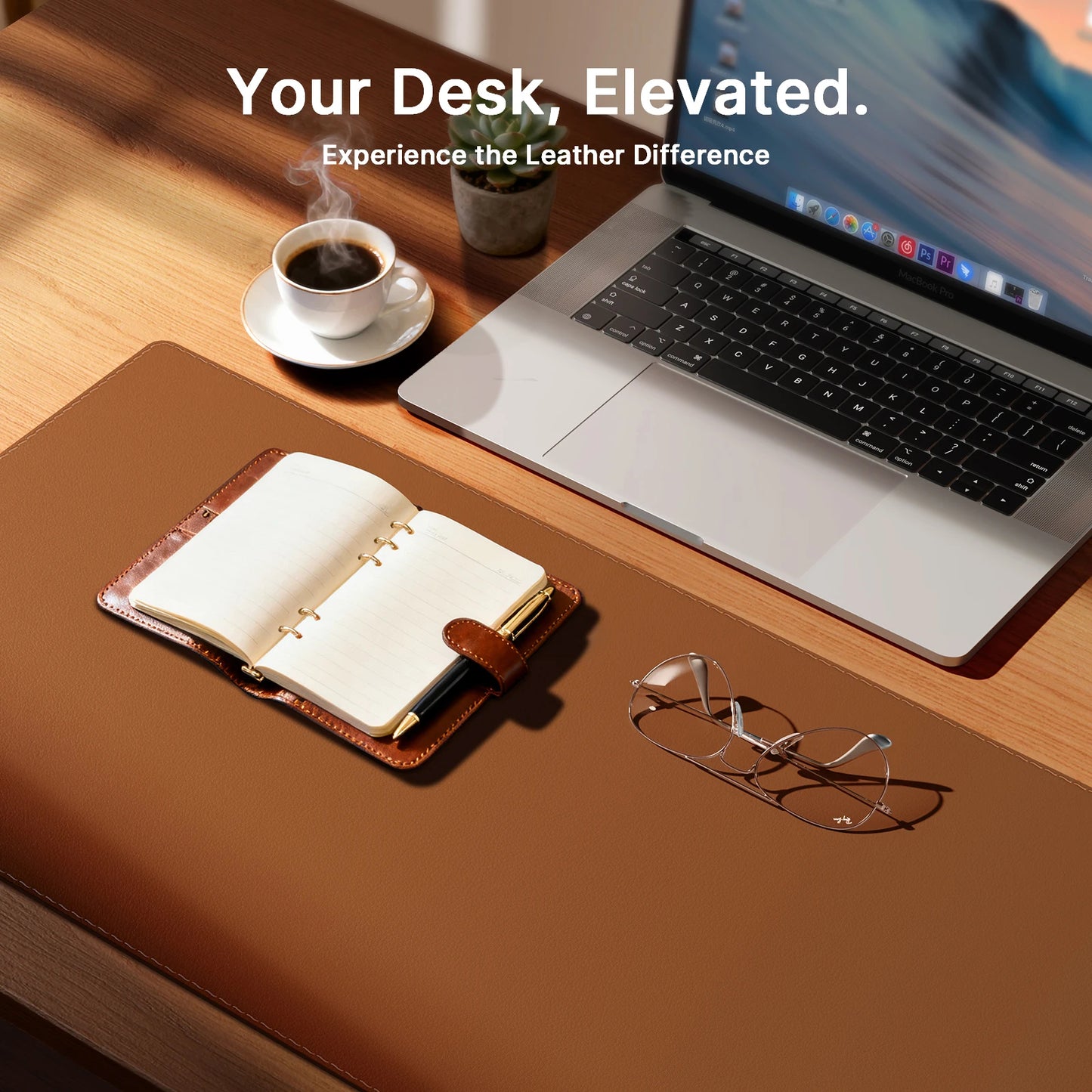 esk Pad Protector, Mouse Pad, Office Desk Mat, Non-Slip with Stitched Edges PU Leather Desk Blotter for Office Home School